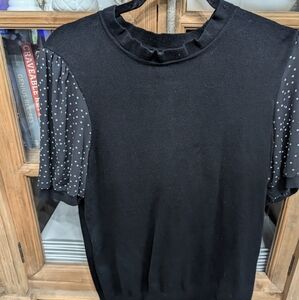 Adrianna Papell Woven Puff Sleeved Top